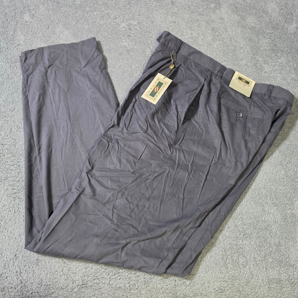 Joseph Abboud Mens 36‎ Dress Pants Grey Pleated Cotton Italian Fabric Cairo NWT